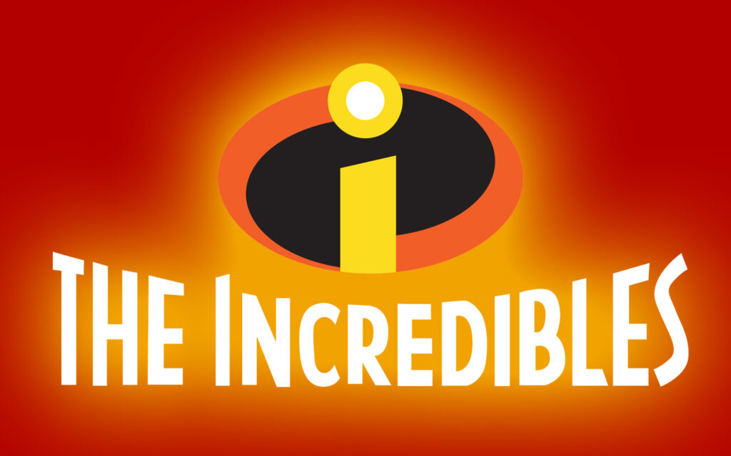 Logo des Incrioyables avec le titre en anglais en dessous, The Incredibles